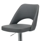 Stool in Eco-leather and Steel with Gas Lift Made in Italy - Lorenza Viadurini