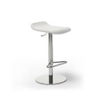 Stool in Faux Leather, Leather or Hide, Steel and Wood Structure - Peck Model Viadurini