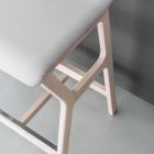 Stool in Solid Beech with Fabric Seat Made in Italy - Regensburg Viadurini