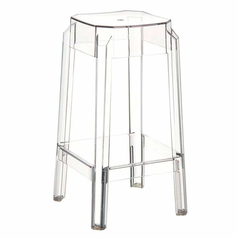 Modern transparent polycarbonate stool made in Italy Pescara Viadurini