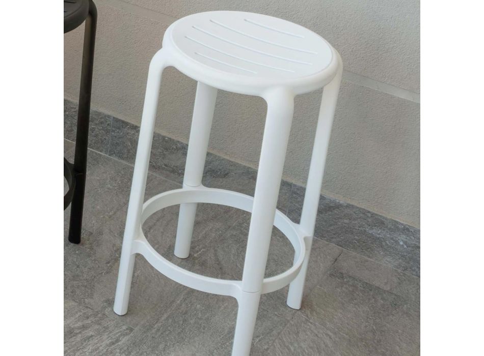 Stool in Polypropylene Reinforced with Fiberglass in Different Colors - Neev Viadurini