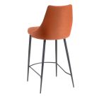 Stool in Copper Colored Fabric and Black Legs Made in Italy - Teddy Bear Viadurini