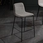 Stool in Colored Fabric and Modern Metal Made in Italy - Nautilus Viadurini