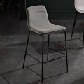 Stool in Colored Fabric and Modern Metal Made in Italy - Nautilus