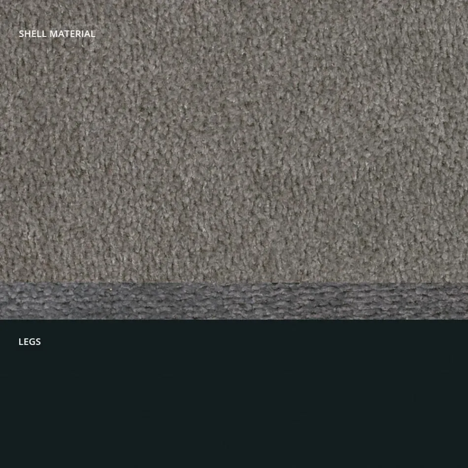 Stool in Fabric and Anthracite Metal Design Made in Italy - Marianet Viadurini