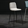 Stool in Fabric and Anthracite Metal Design Made in Italy - Nautilus