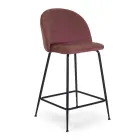 Velvet Stool with Metal Frame in Different Finishes - Penna Viadurini