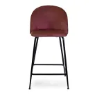 Velvet Stool with Metal Frame in Different Finishes - Penna Viadurini