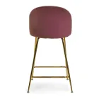 Velvet Stool with Metal Frame in Different Finishes - Penna Viadurini