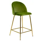 Velvet Stool with Metal Frame in Different Finishes - Penna Viadurini