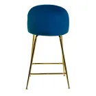 Velvet Stool with Metal Frame in Different Finishes - Penna Viadurini