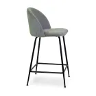 Velvet Stool with Metal Frame in Different Finishes - Penna Viadurini