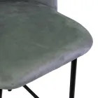 Velvet Stool with Metal Frame in Different Finishes - Penna Viadurini