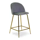 Velvet Stool with Metal Frame in Different Finishes - Penna Viadurini
