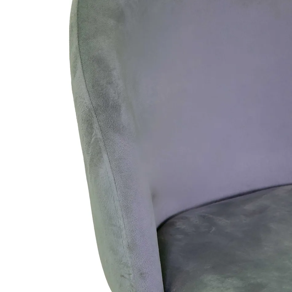 Velvet Stool with Metal Frame in Different Finishes - Penna Viadurini