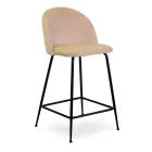 Velvet Stool with Metal Frame in Different Finishes - Penna Viadurini