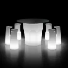 Outdoor Luminous Stool in Polyethylene with LED Light Made in Italy - Forlina Viadurini