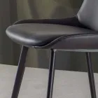 Modern Stool H 80 cm, Seat in Nabuk Ecoleather - Ines Viadurini