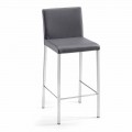 Modern stool on faux leather, H.94 cm Alwyn made entirely in Italy