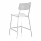 Modern Metal Stool with Seat and Backrest in Wood, 2 Pieces - Habibi Viadurini