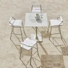 Outdoor Stool with Pillows Included Made in Italy - Noss by Varaschin Viadurini