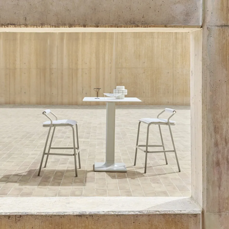 Outdoor Stool with Pillows Included Made in Italy - Noss by Varaschin Viadurini