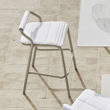 Outdoor Stool with Pillows Included Made in Italy - Noss by Varaschin Viadurini