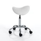 Desk Stool in Synthetic Leather and Metal - Titanium Viadurini