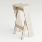Folding and Stackable Stool in Solid Ash - Write Viadurini