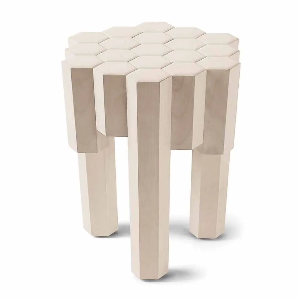 Design solid wood stool / coffee table, L38xD38 cm, Begga Viadurini