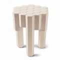 Modern side table/stool Begga in solid wood, L38xW38, made in Italy