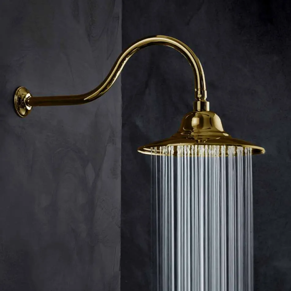 Classic Steel Shower Head with Brass Shower Arm Made in Italy - Jeko Viadurini