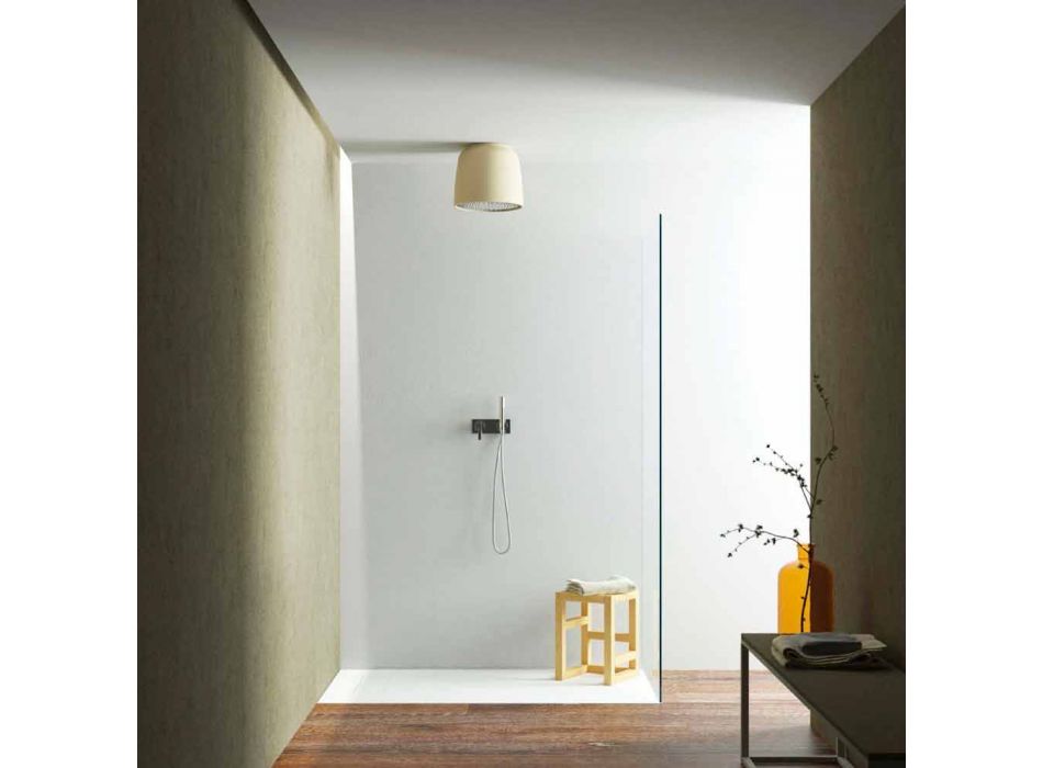 Ceiling-mounted round shower head in Luxolid made Italy, Ruda