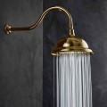 Anti-limescale Shower Head in Steel and Classic Brass Made in Italy - Mingo