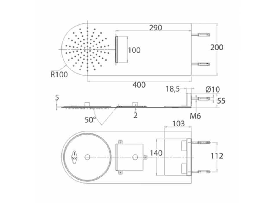 Ultraslim Steel Showerhead Modern Design Made in Italy