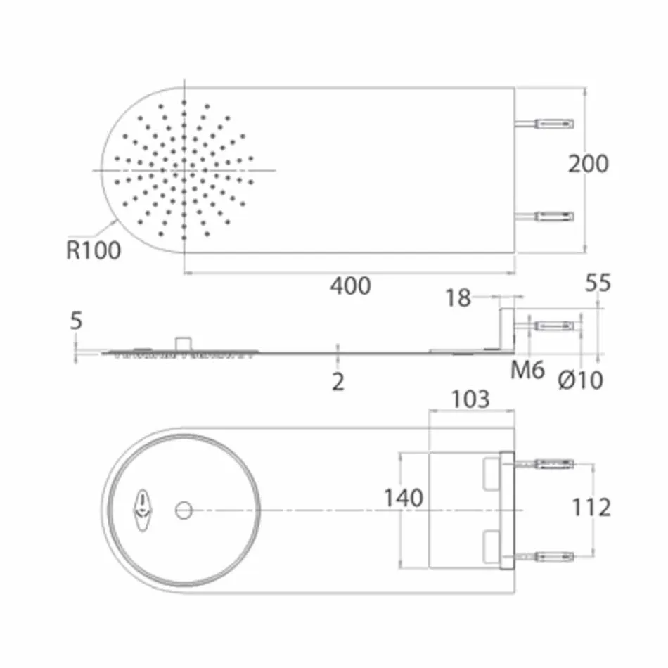 Modern Ultraslim Steel Wall Shower Head Made in Italy - Cassio Viadurini