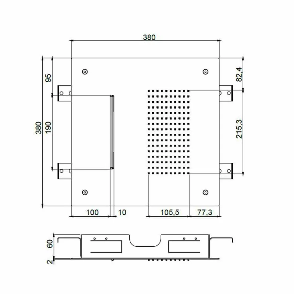 Steel Ceiling Shower Head with Double Jet Made in Italy - Quinto Viadurini