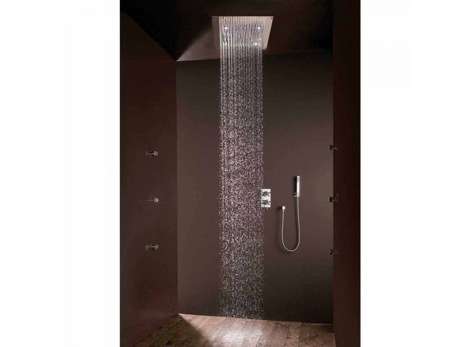 Shower head with rain jet modern design and LED lights Viadurini