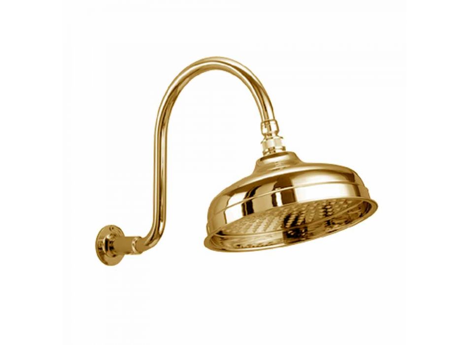 Brass Shower Head with Classic Arch Arm Made in Italy - Bisco