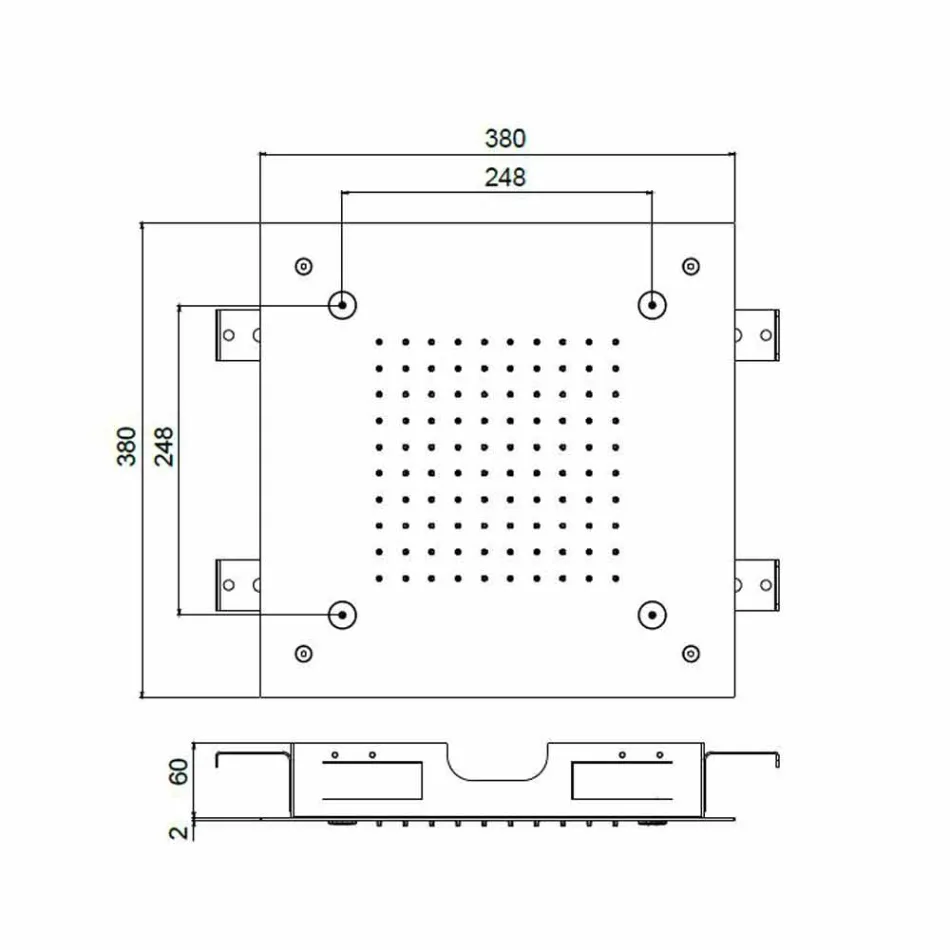 Square Stainless Steel Shower Head with Nebulizers Made in Italy - Selmo Viadurini