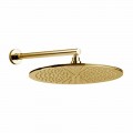 Round Shower Head in Stainless Steel and Brass Made in Italy - Aurelio