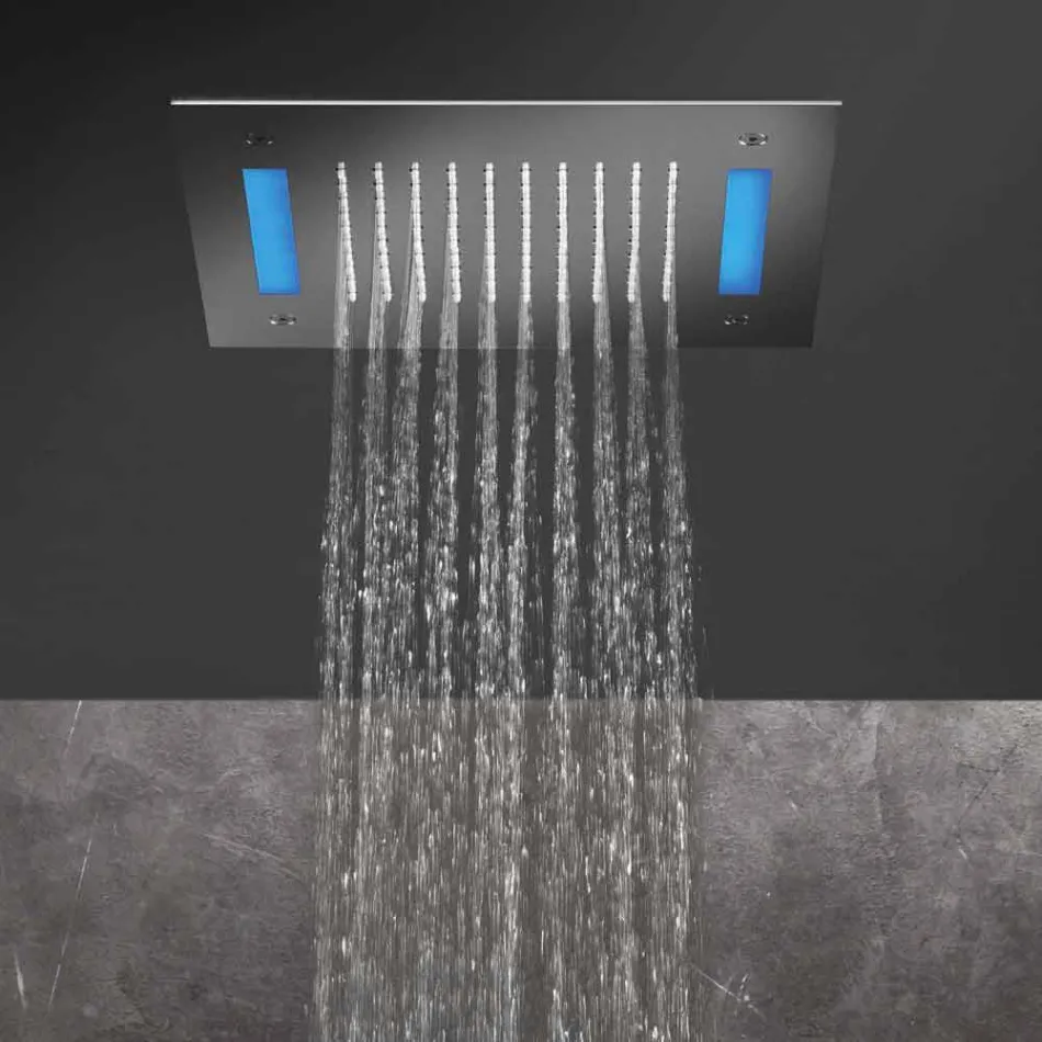 Stainless Steel Single Jet Shower Head with LED Chromotherapy Made in Italy - Sauron Viadurini