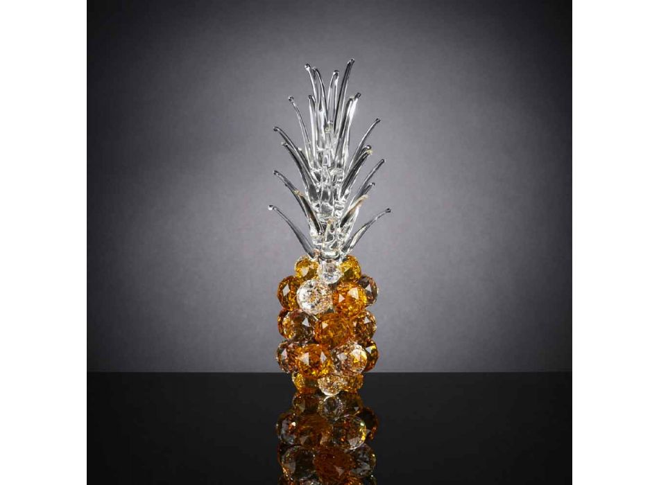 Decorative Pineapple-Shaped Crystal Ornament Made in Italy - Pineapple Viadurini