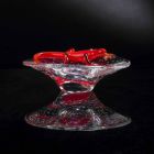 Decorative Ornament in Transparent and Red Glass Made in Italy - Sossio Viadurini