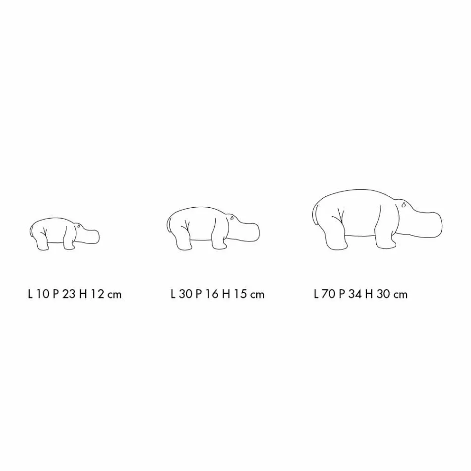 Hippo Shaped Ceramic Ornaments, Made in Italy - Savage Viadurini