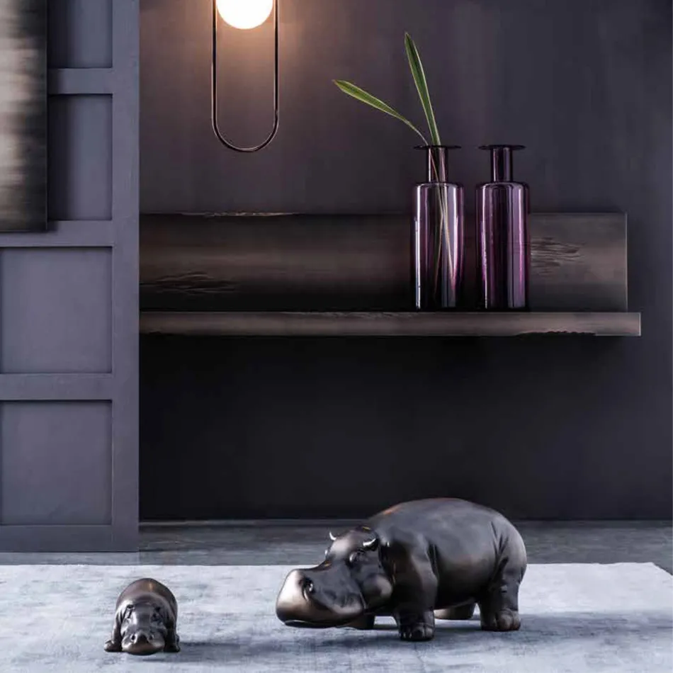 Hippo Shaped Ceramic Ornaments, Made in Italy - Savage Viadurini