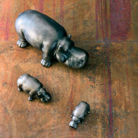 Hippo Shaped Ceramic Ornaments, Made in Italy - Savage Viadurini