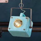 Suspension design spotlight in vintage ceramic and iron Allie Viadurini