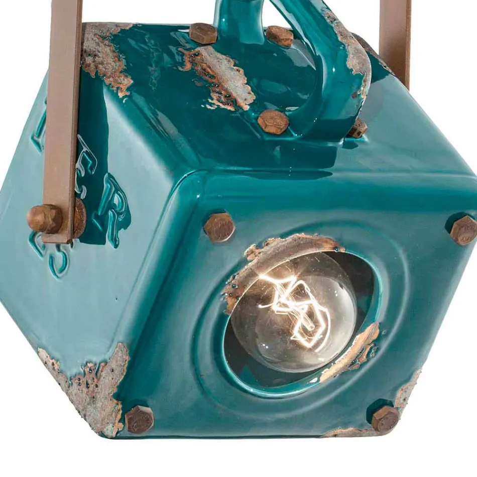 Suspension design spotlight in vintage ceramic and iron Allie Viadurini