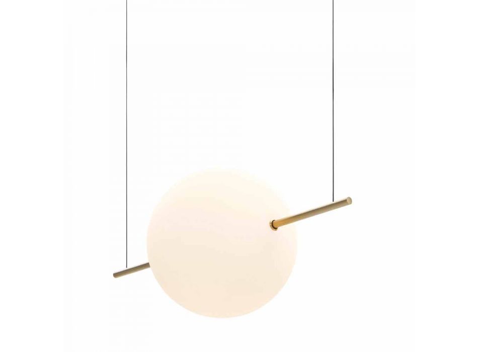 Design Suspension in Glass and Brass with LED Light, 3 Sizes - Alma by Il Fanale Viadurini